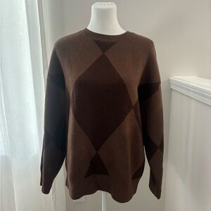 aritzia babaton checkered diamond sweater